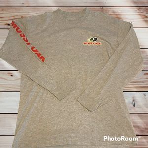 Mossy Oak Graphic Ling Sleeve Shirt Gray Cotton Large